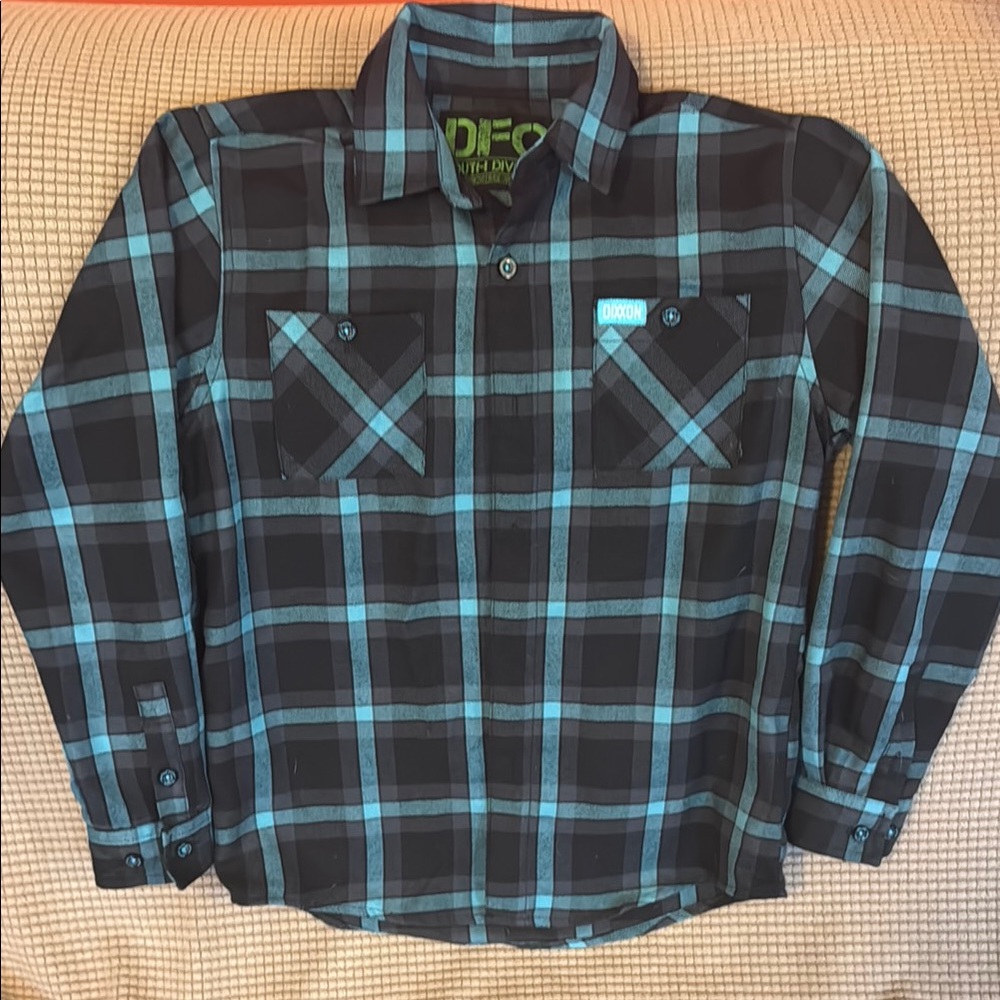 DIXXON Blue and Black Plaid Button Down Shirt